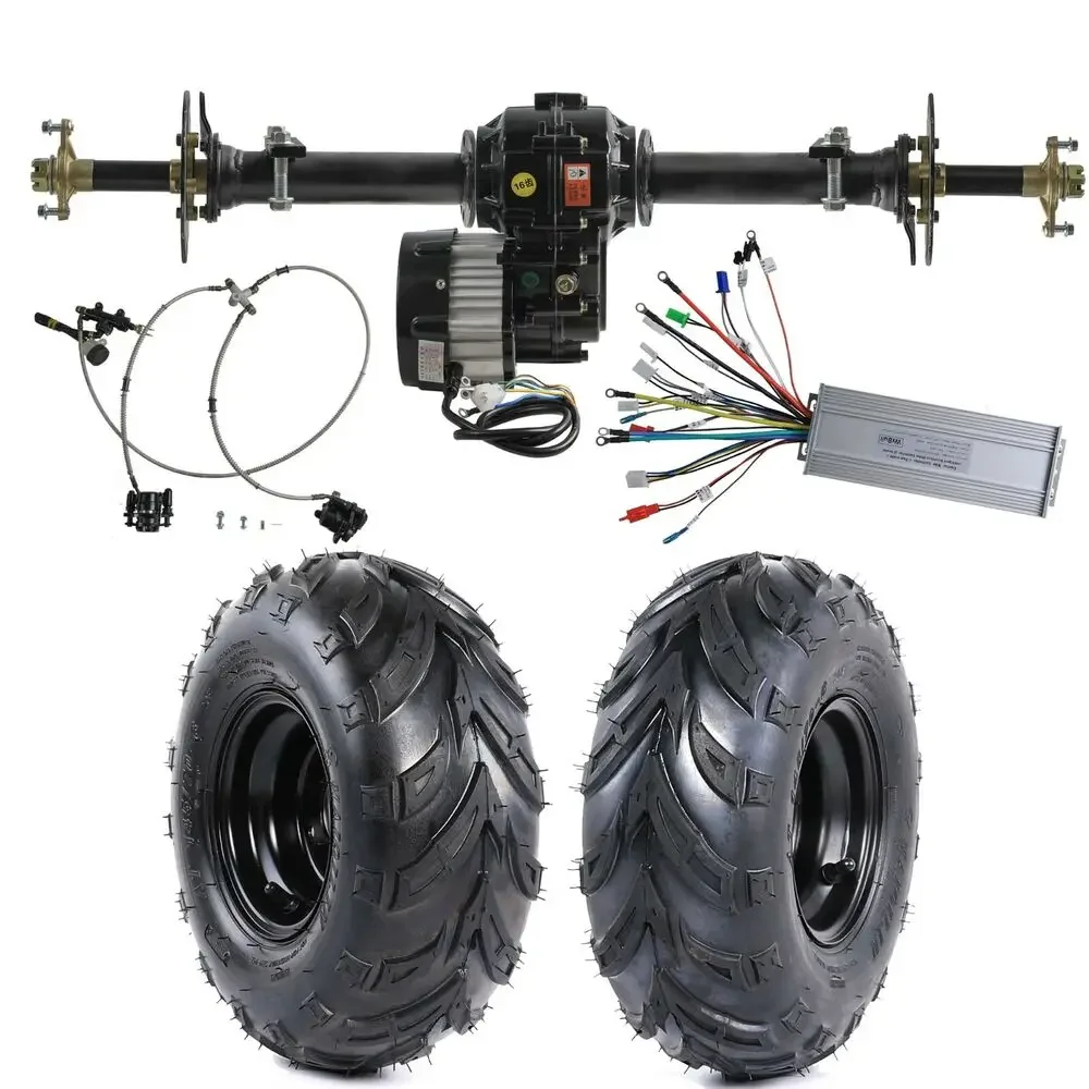 

TDPRO 30" Rear Axle Kit+ 48V1000W Electric Differential Motor Brushless Speed Controller 6" Wheels For ATV Quad Buggy Go Kart