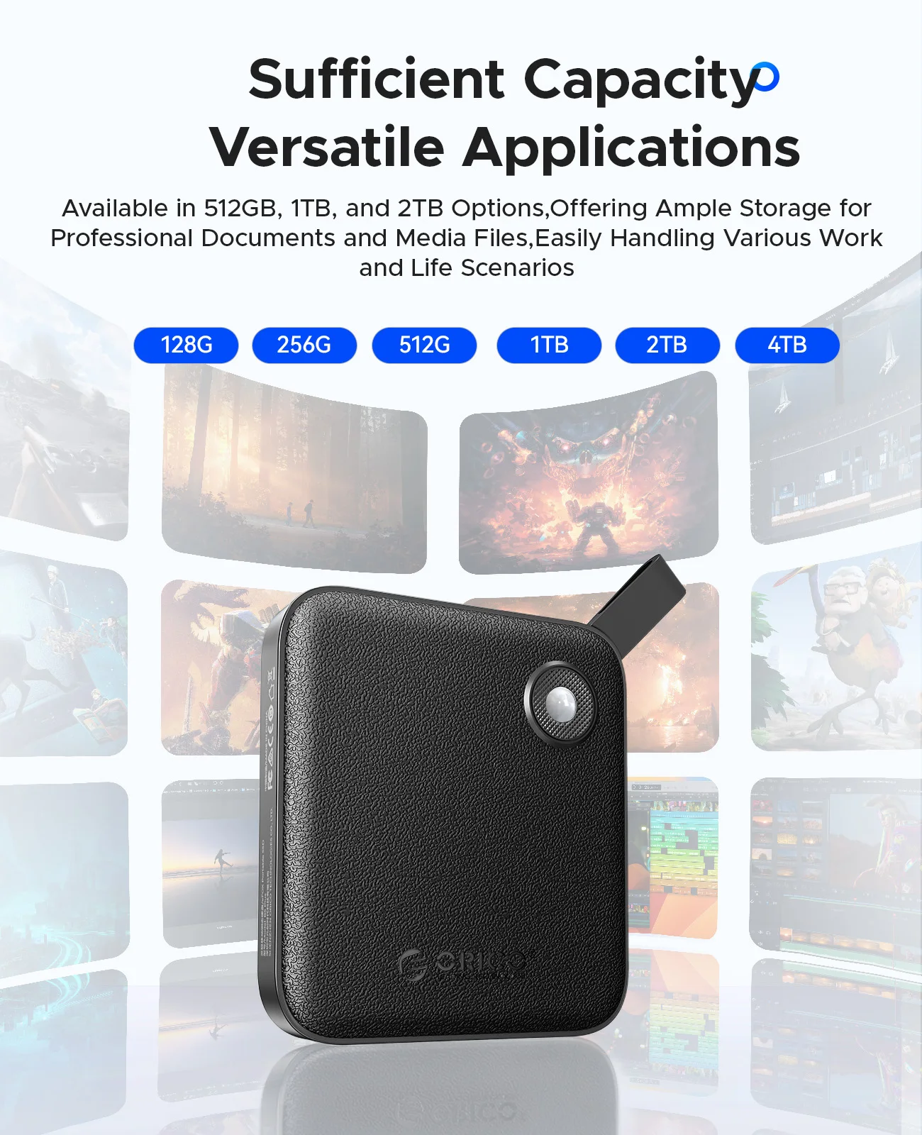 ORICO B5 PLUS 휴대용 외장 솔리드 스테이트 드라이브 외장 하드 드라이브 iPhone 15/Pro Windows Mac용 USB 3.2 Gen2 SSD 경량