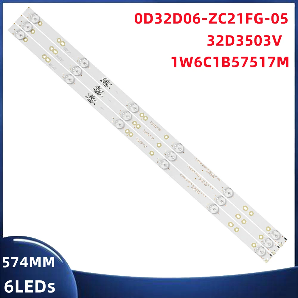 6LED LED Backlight DVB-PT1320083HCA OCEALED320516B7 OD32D06-ZC21FG-05 6S1P 303TT320038 ATV-32 3V/LED for Speler Sp-led32 