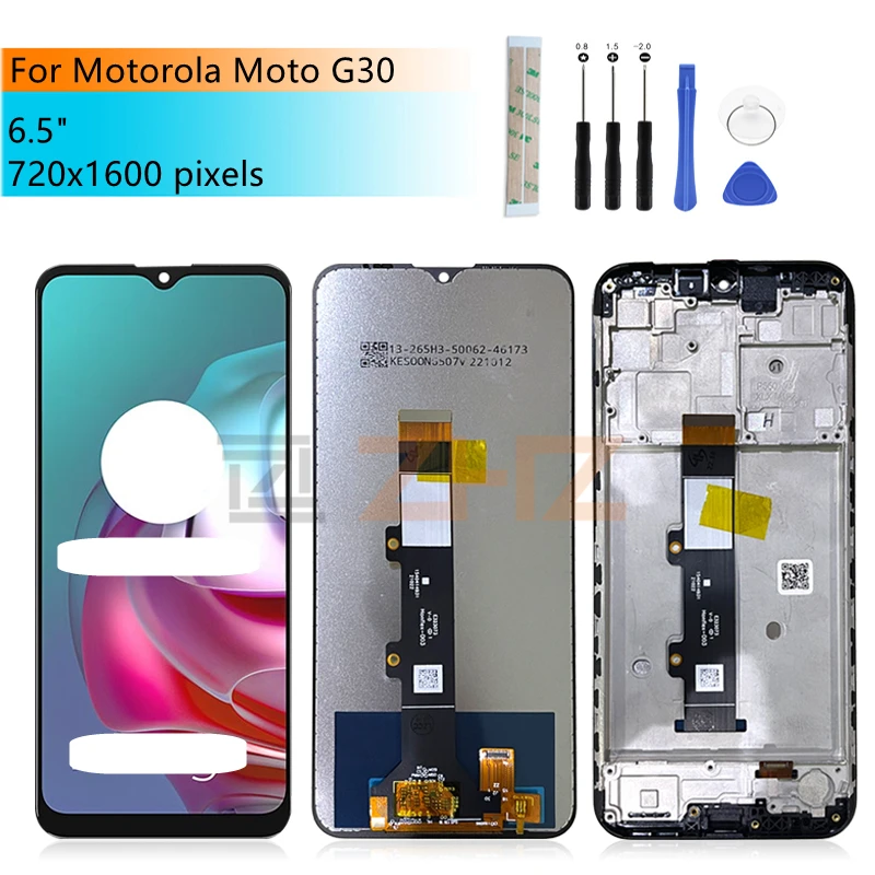 

For Motorola Moto G30 LCD Display Touch Screen Digitizer Assembly With Frame For Moto G30 Screen Replacement Repair Parts 6.5"