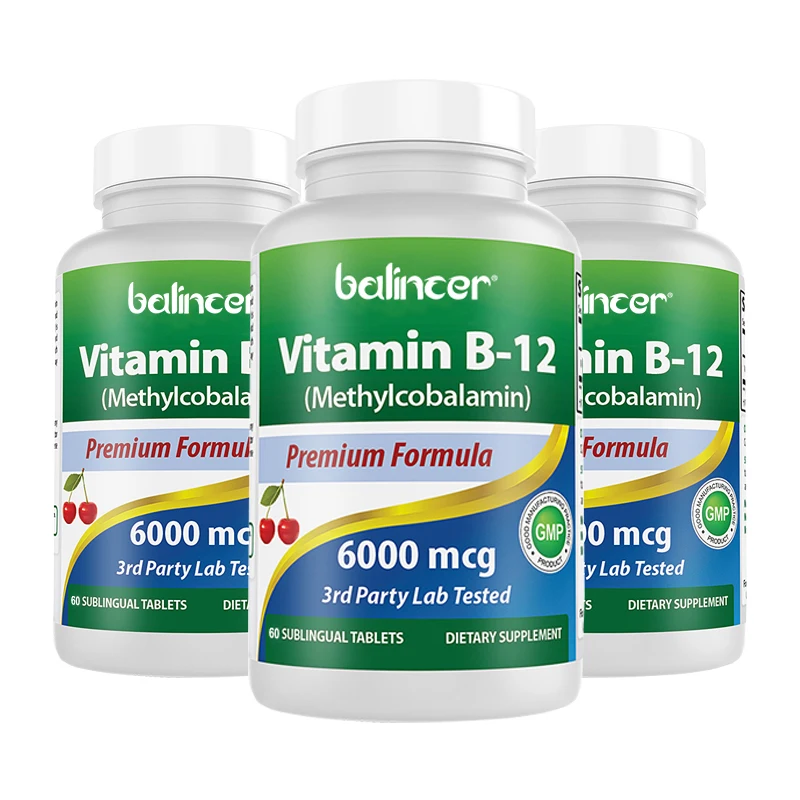 

Vitamin B12 6000 Mcg Capsules - Normal Energy Production and Metabolism, Immune System Support