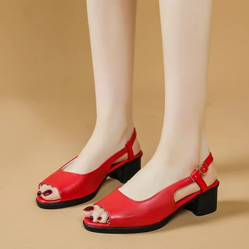 الصيف جولة اصبع القدم مثير مريحة / خفيفة الوزن الصنادل النسائية المألوف جديد بسيط ضوء الفم مأدبة صنادل عالية الكعب 2