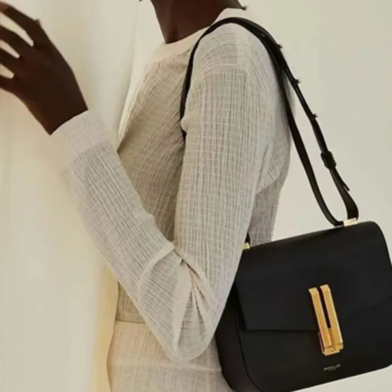 Women's Niche Design New Fashionable Trendy Single Shoulder Small Square Bag Casual And Crossbody Leather Handbag Shoulder Bags