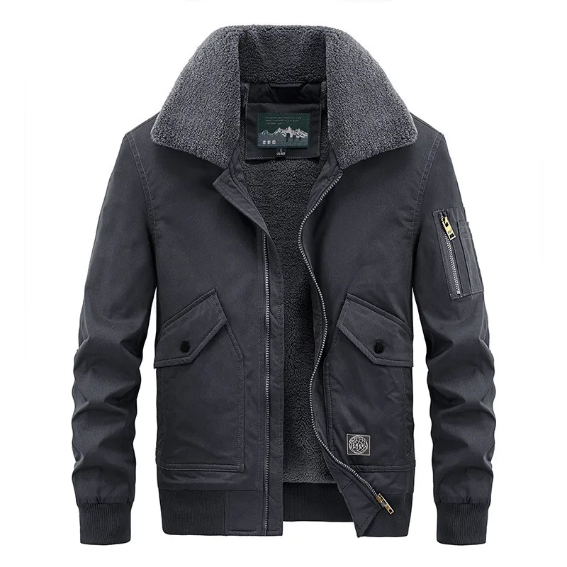 novo inverno dos homens velo quente grosso carga jaqueta masculina moda casual prova de vento outwear casaco outono tático militar jaqueta