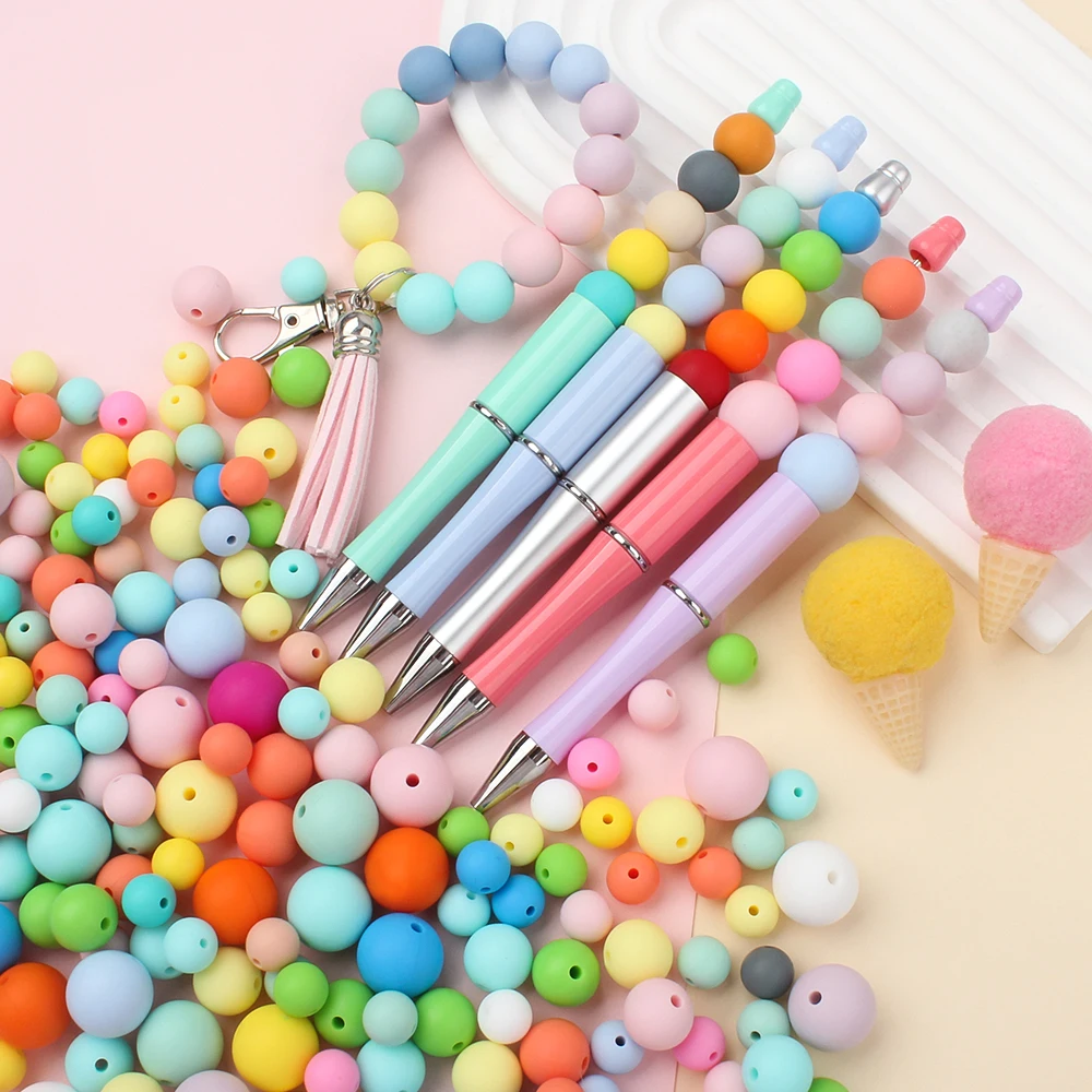 Vibrant Silicone Beads Set for DIY Jewelry & Crafting – 20-Piece Collection