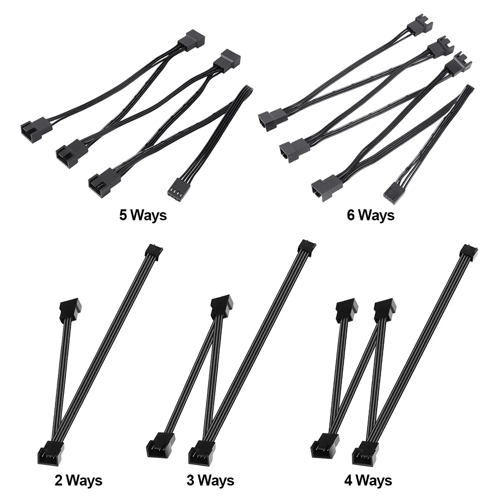 Portable Fan PWM Splitter Female To Male Power Multi Splitter PVC Insulation Material Extension Cable Connector for PC Case Fan