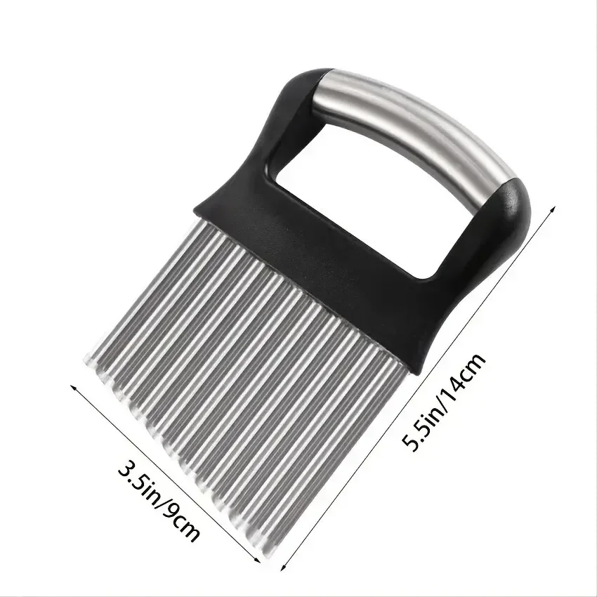 1pc Crinkle Cutter Wavy Chopper Knife For Fruits Vegetables Salad Carrots Potatoes & Fries Crinkle Cutter