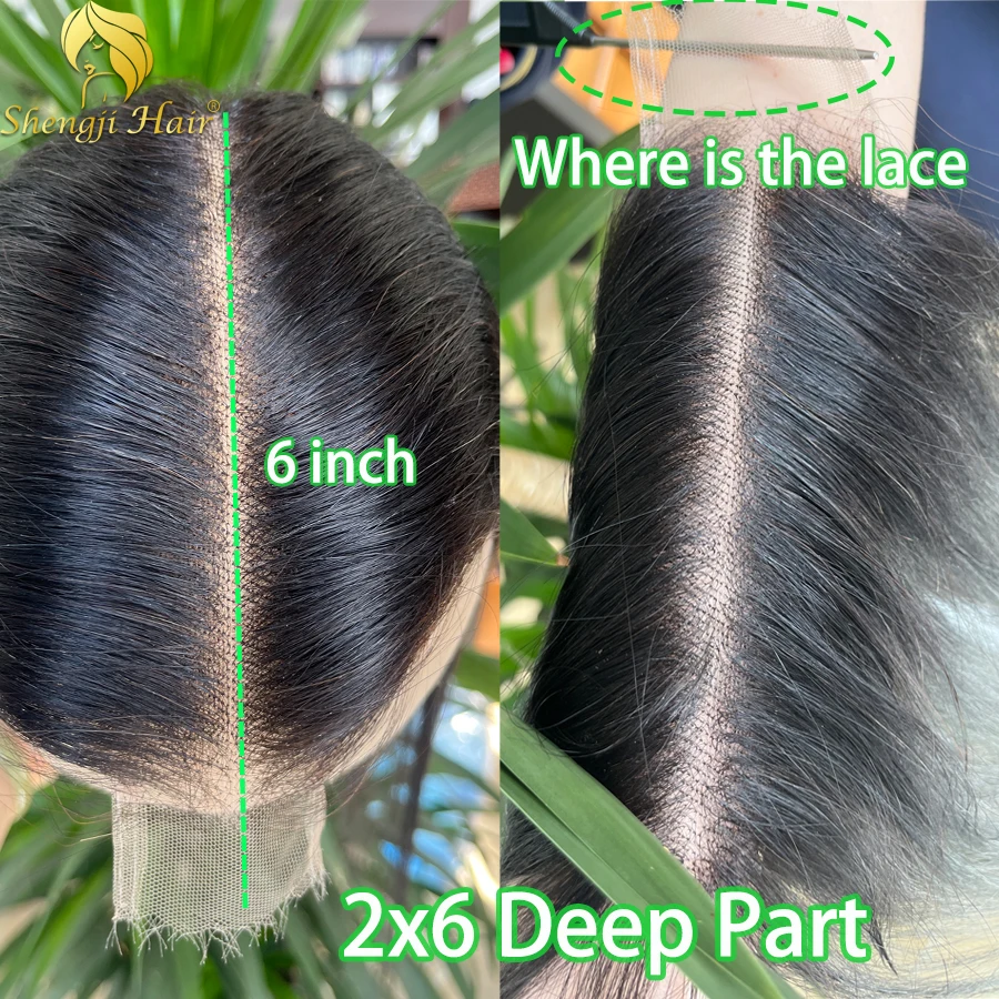 Прямые человеческие волосы Shengji с кружевной застежкой и глубокими краями, подходящие для всех сезонов и текстур