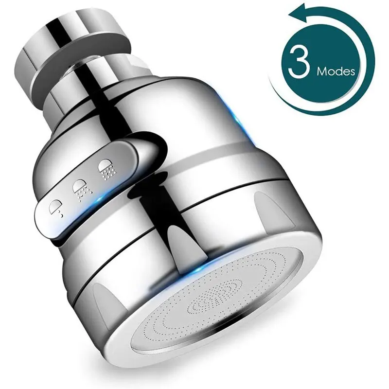 Faucet Aerator 360 Degree Adjustable Three Mode Sprayer Filter Diffuser Water Saving