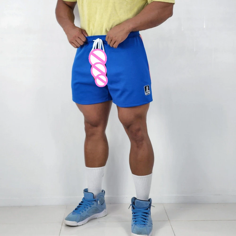 Invisible Open Crotch Outdoor Sex Muscle Men's Sports Shorts Three Points Fitness Pants Summer Quick Drying Erotic Pants