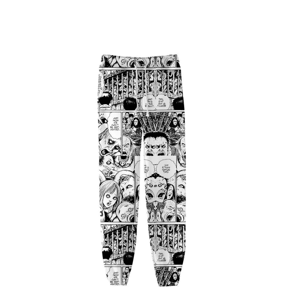 Japan Horror Manga Junji Ito Sweat Pants 3D Joggers Pants 