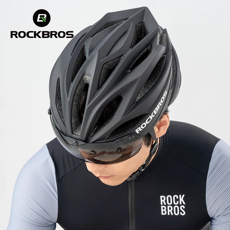 ROCKBROS Bicycle Helmet with Lenses Adjustable 58-62Cm