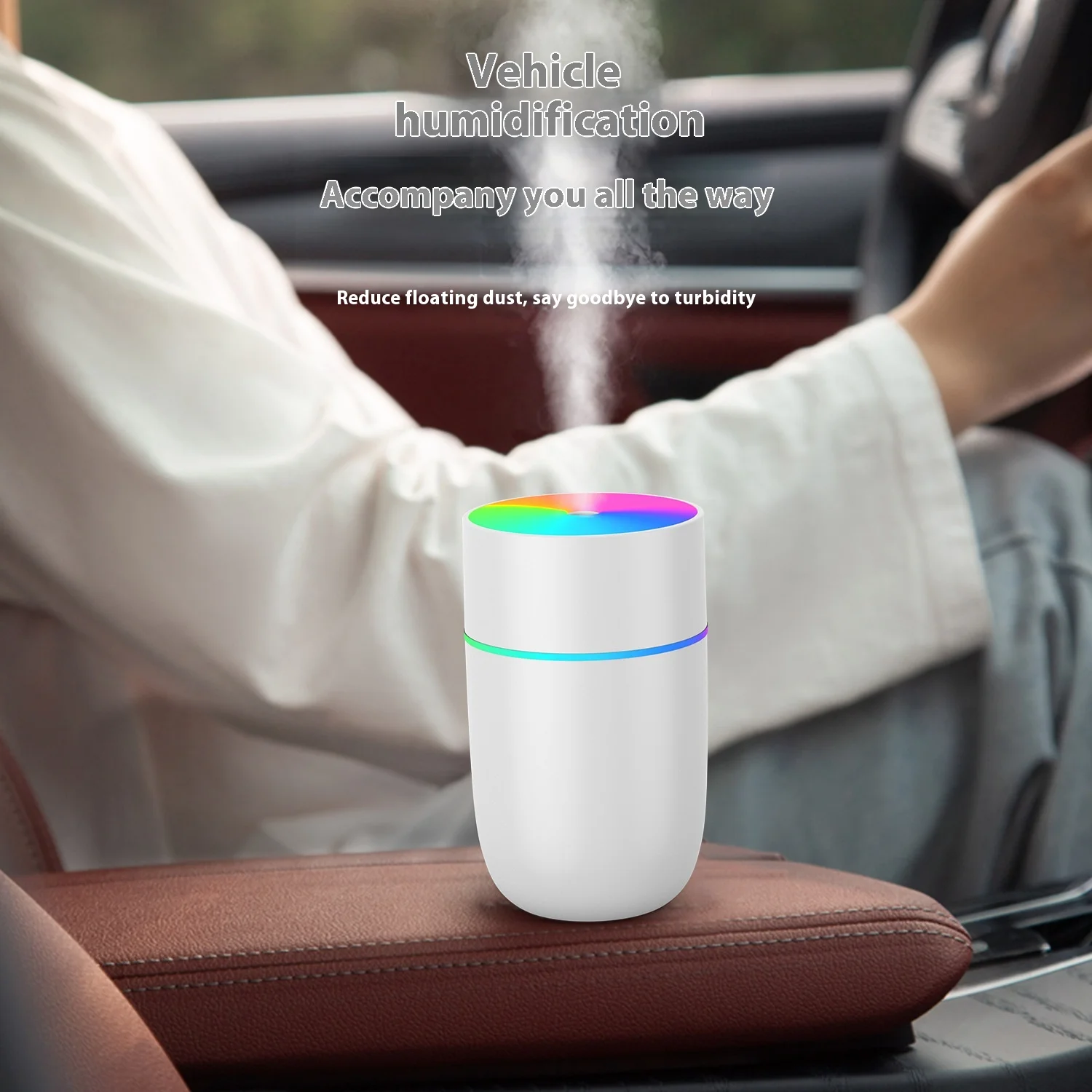 New Mini Car Humidifier Colorful Car Decoration Aromatherapy Atomizer Household Humidifier Suitable for All Kinds of Cars