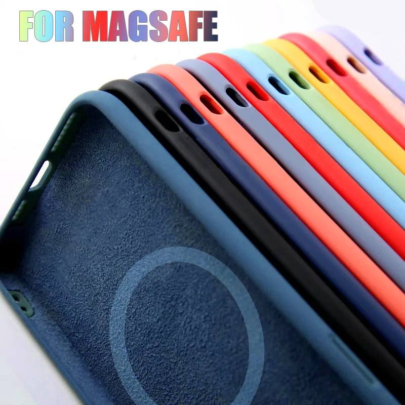 Premium Magnetic Liquid Silicone Phone Case with Wireless Charging Support