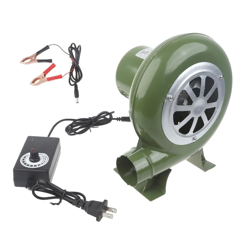 Electric Blower Fan BBQ Fan 100v 220v for Barbecue Mini Blacksmith Forges Blower 100-240V with Speed Adapter Metal Clip sculpfun s9 air assist nozzle kit 30ml air pump eu us version 220v 100v high speed air assist full metal structure for s9 laser