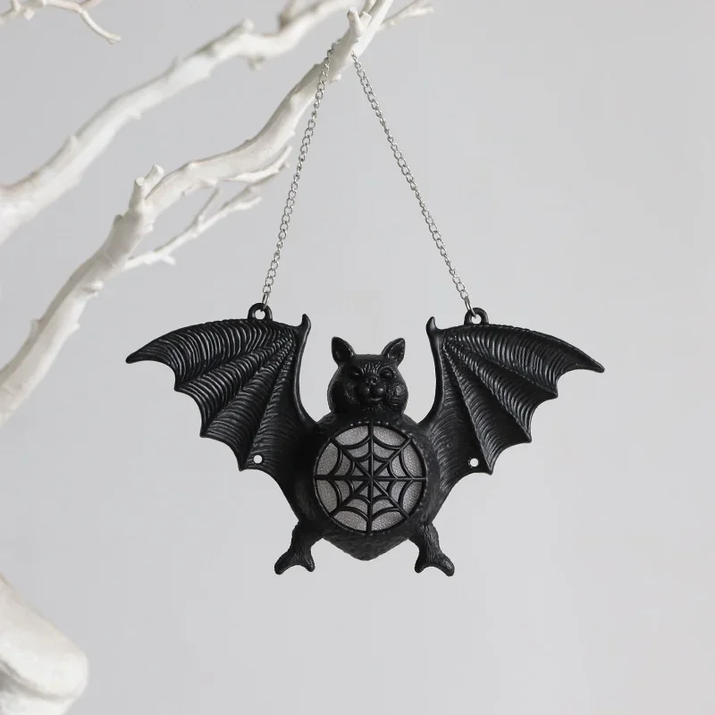 Halloween Luminous Bat Lamp New Colorful Gradient Plastic Bat Pendant Hanging Decoration Ghost Festival Decoration Prop BatDecor