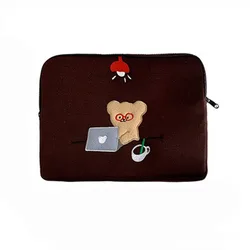 Adorable Cartoon Bear Tablet and Laptop Protective Sleeve - Shockproof Portable Soft Case for 11/13/15 Inch Devices (13 inch)