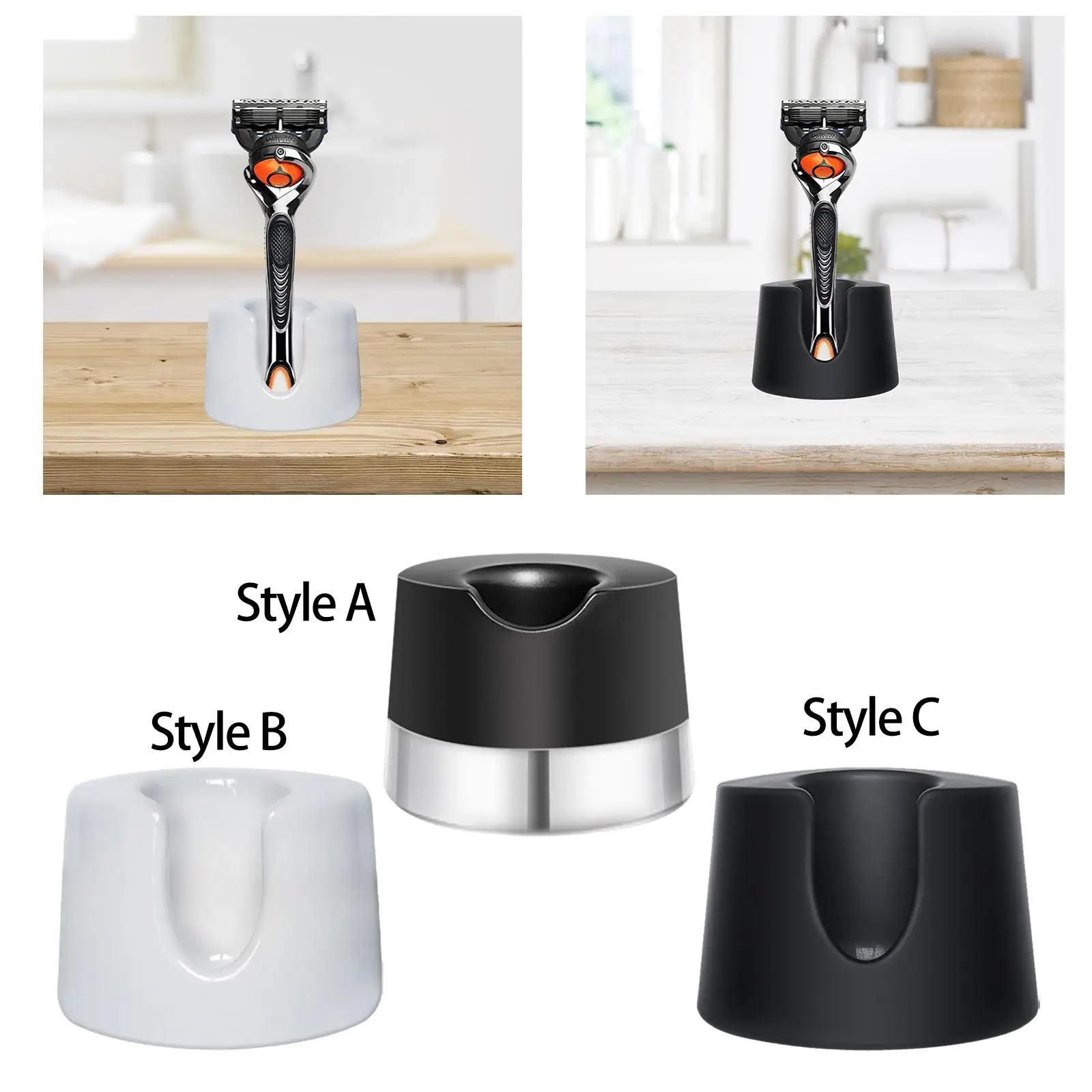 Manual Shaver Holder Countertops Accessories Drying Stand Safety Shaver Holder Base Men Shaving Shaver Stand for Skin Chill