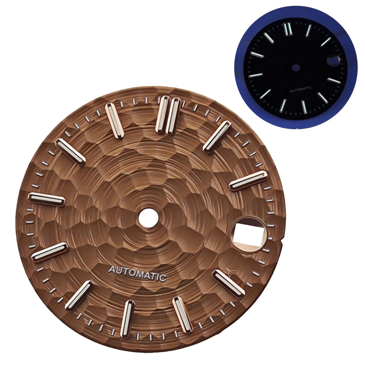 Enhanced Watch Dial with Green Luminous Accents - 28.5mm, Multicolor Options