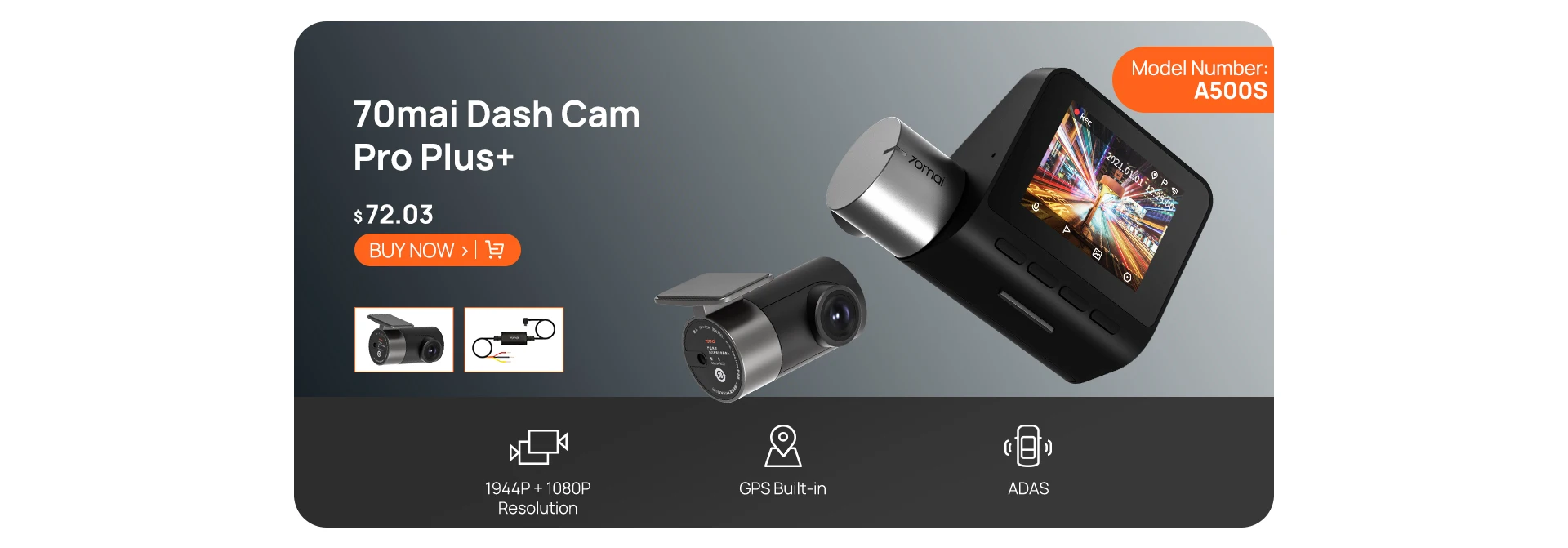 70mai Rearview Dash Cam Update version S500 9.35'' Touch Screen Car DVR 3K  Super Capacitor Dual-Channel HDR Voice Control 24H P - AliExpress