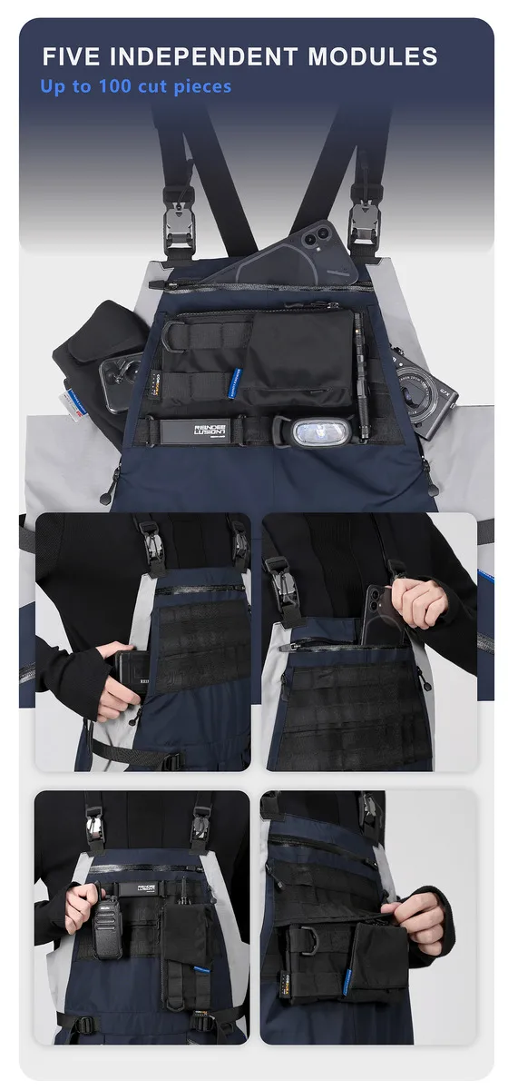 Reindee Lusion 22FW Functional outdoor waterproof ski jumpsuit 3L composite fabric fidlock buckles techwear gorpcore