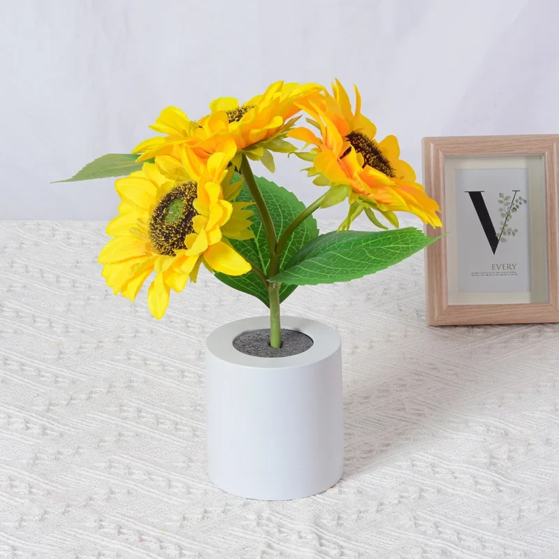 3 LED Night Light Rechargeable Sunflower Lights Interior Lighting Bedroom Bedside Desktop Decoration Table Lamp Night Lamps