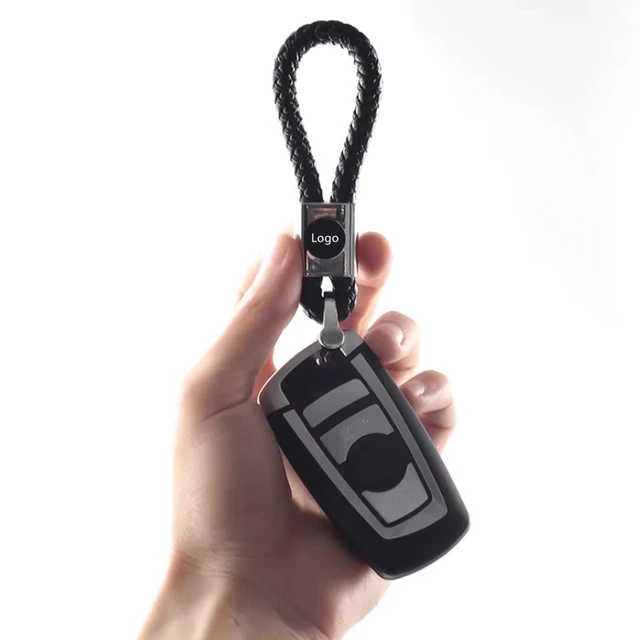 Porte-clés en ULtissée tressée 3D en métal et cuir, porte-clés