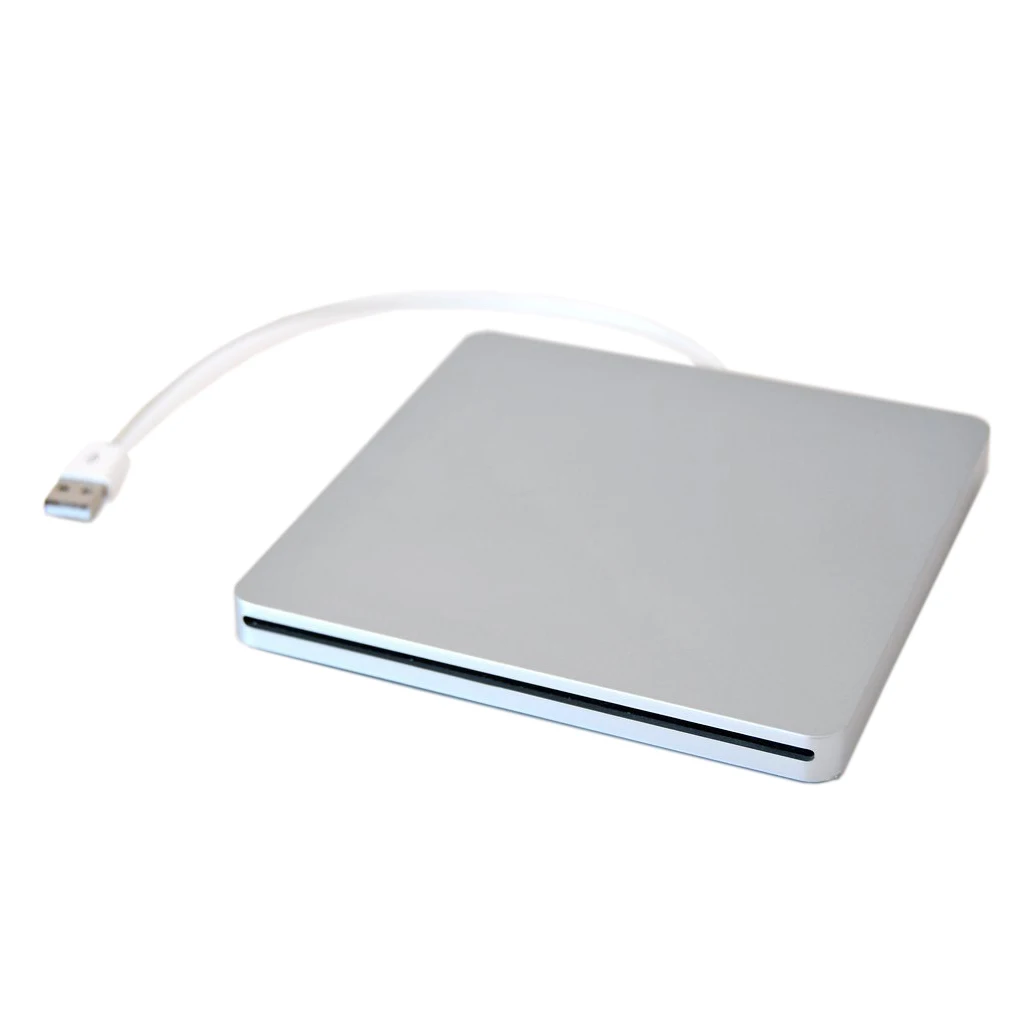 

External USB DVD Case for MacBook Pro SATA Hard Disk Drive DVD Super Multi slot has aluminum look Silver