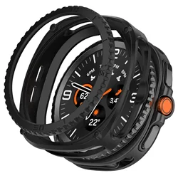 Durable Armored Watch Case with Rotating Bezel for Watch 8classic (Black)