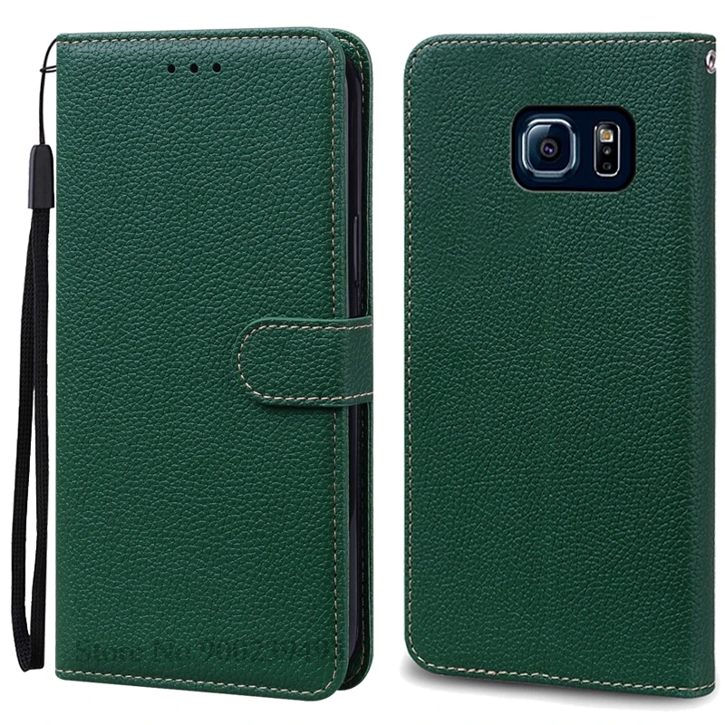 Luxurious Leather Flip Wallet Case for Samsung Galaxy S6 Series - Premium Protection and Style