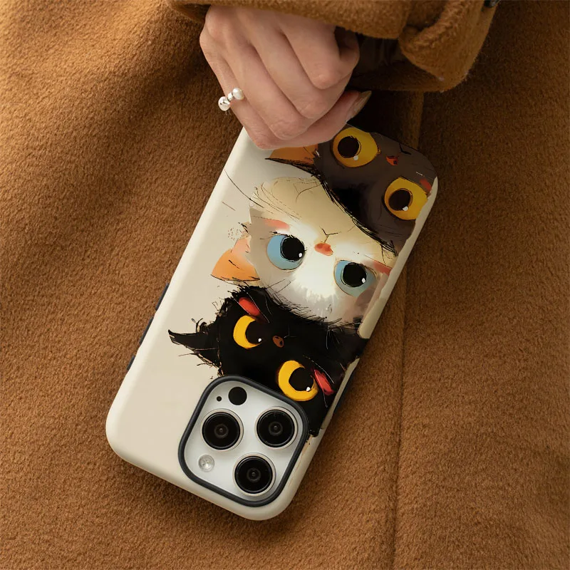 Cartoon Cat 2-in-1 Film Shell Cover Case