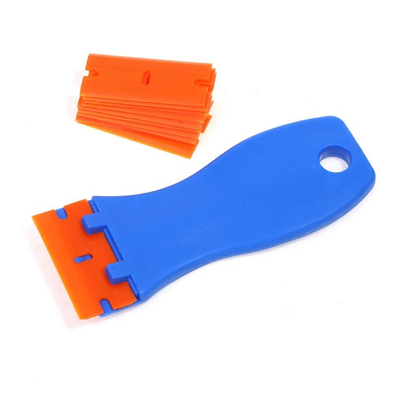 Plastic Razor Scraper With 10pcs Blades Removing Car Labels Stickers Glue