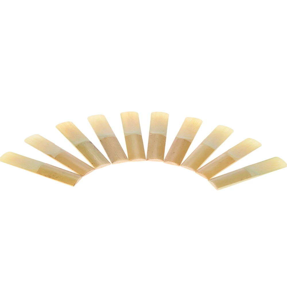 Ammoon Alto Saxophone Reed 10-pack Pieces Strength 2.5-3.0 Bamboo Reeds for Eb Alto Saxophone Sax Accessories