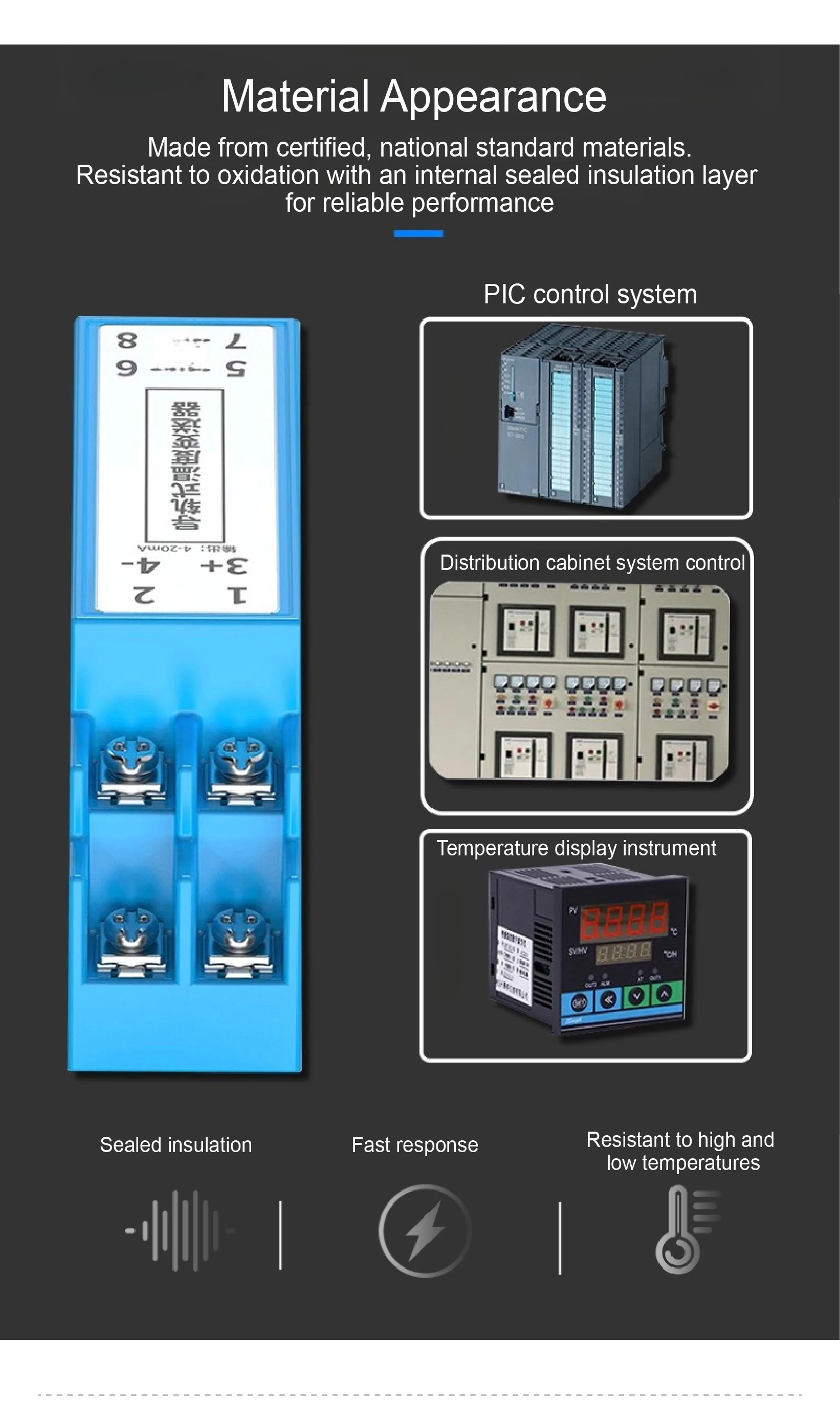 SBWZ-2280 DIN Rail PT100 Temperature Transmitter Module -50°C+500°C 4-20mA 0-10V