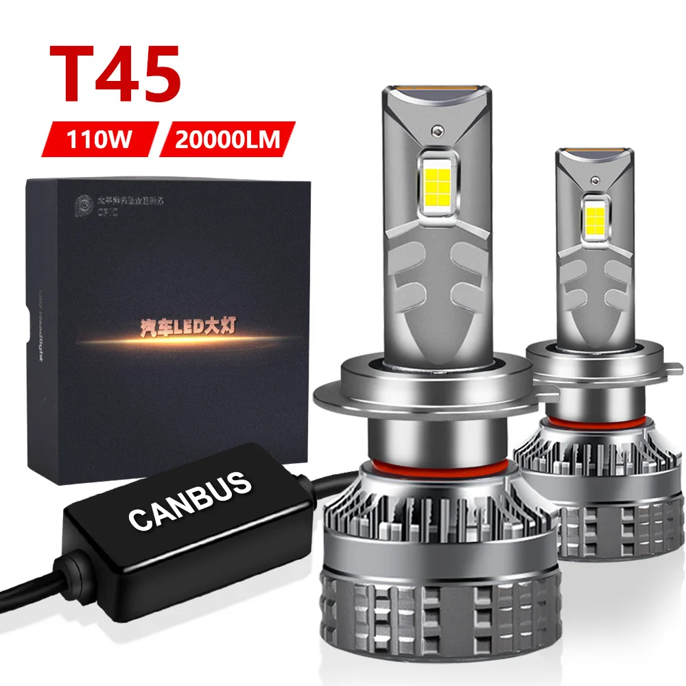 

T45 110W LED Car Headlight H11 H4 H7 LED Bulb 6000K 20000LM Super Bright H13 H1 H8 HB3 9005 HB4 9006 9012 Turbo LED Lamp For Car
