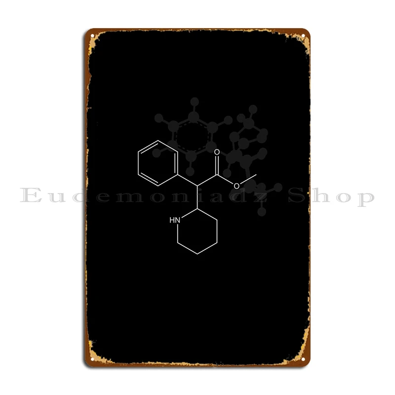 Ritalin Molecola Metal Sign Arrugginito Cinema Cinema Personalizzato Soggiorno Tin Sign Poster