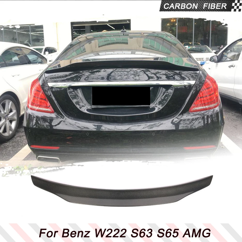 탄소 섬유 리어 스포일러, 메르세데스 벤츠 S 클래스 W222 S400 S450 S500 S550 S560 S600 S63 S65 AMG 세단 2014 2020 트렁크 립