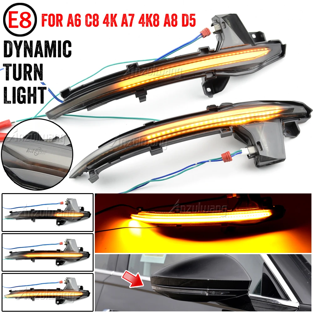 Water Blink Dynamic Flowing Side Mirror LED Turn Signal Light For Audi