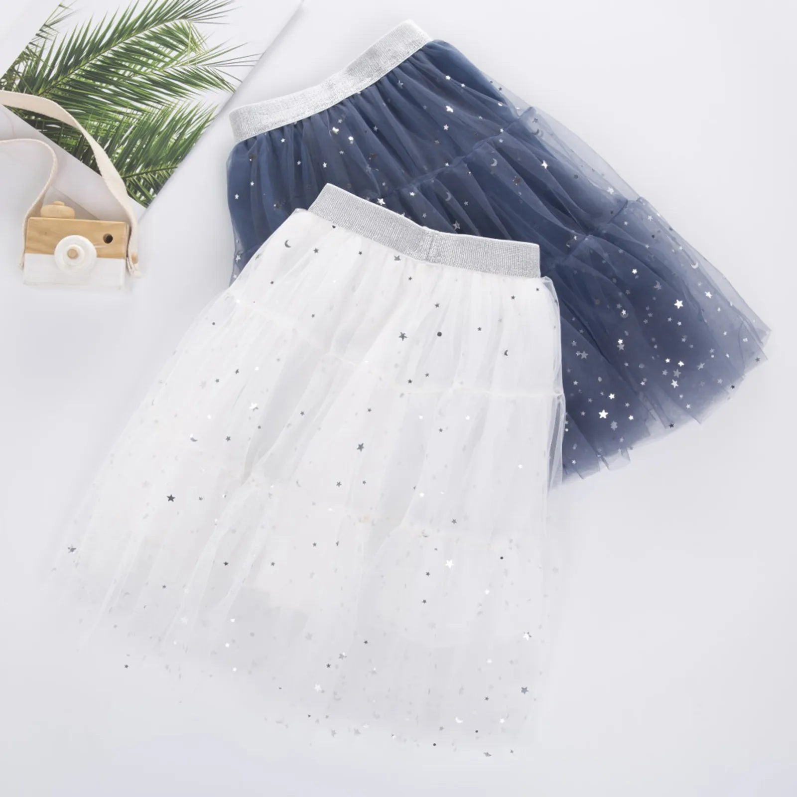 

Sequin Star Tulle Skirt Kids Girls Summer Fashion Dance Princess Skirt Casual Party Tutu Mesh Skirt Mini Pettiskirt Falda Corta