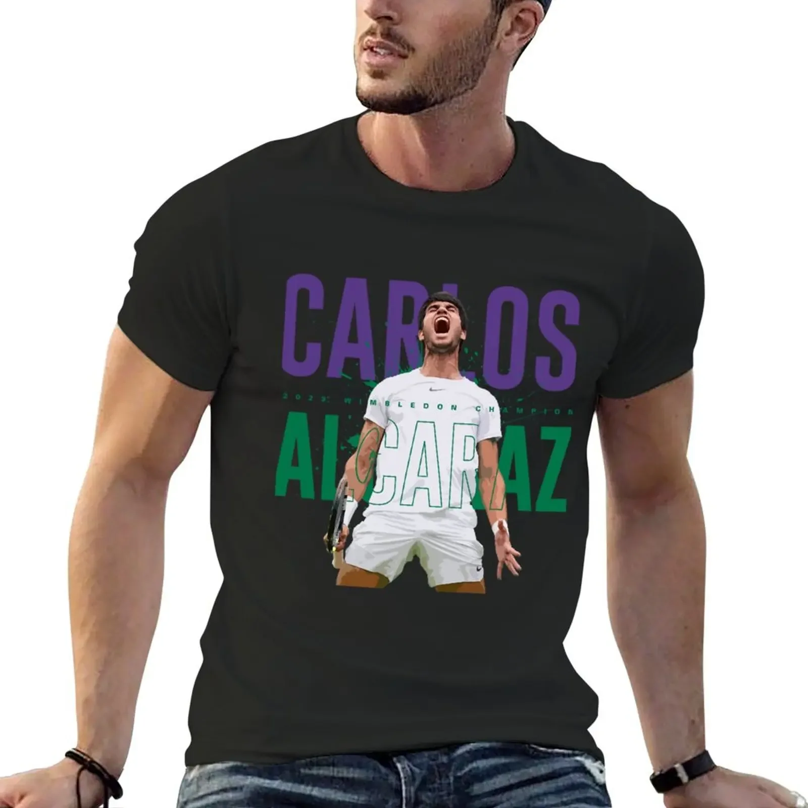 

funnys sports fans mens clothes Tenis - Carlos Alcaraz T-shirt harajuku graphic t shirts men clothing oversized t shirt