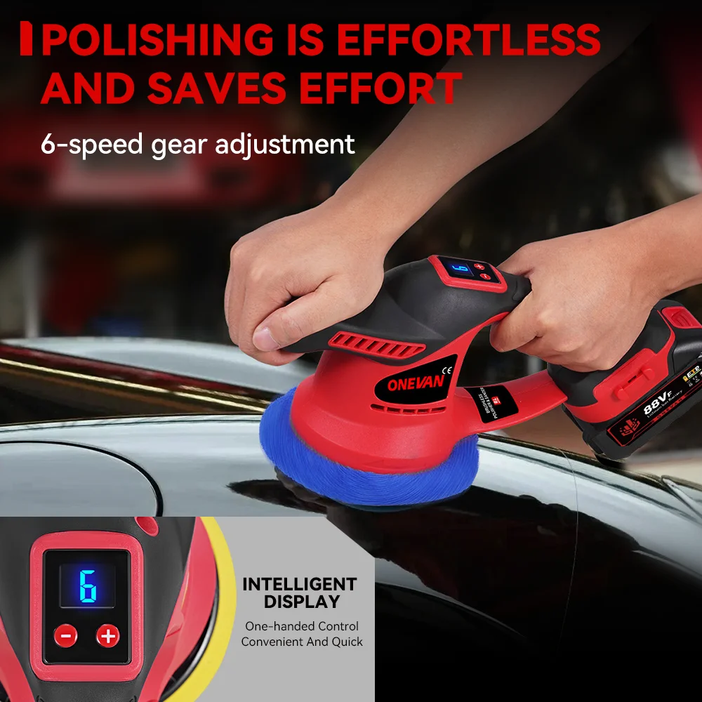6 Gear Brushless Electric Car Polisher Cordless Automobile Car Polishing Sealing Glaze Tool For Makita 18V Battery Pin car polisher,cordless car polisher,electric polisher