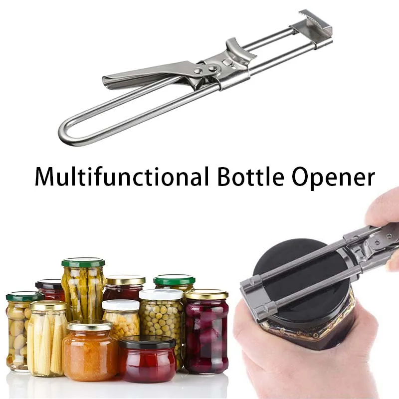 AdjustableCanOpenerStainlessSteelNonSlipMultifunctionManualJar