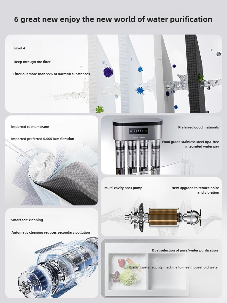 Water purifier Household direct drinking tap pure water filter RO reverse osmosis double outlet water purifier