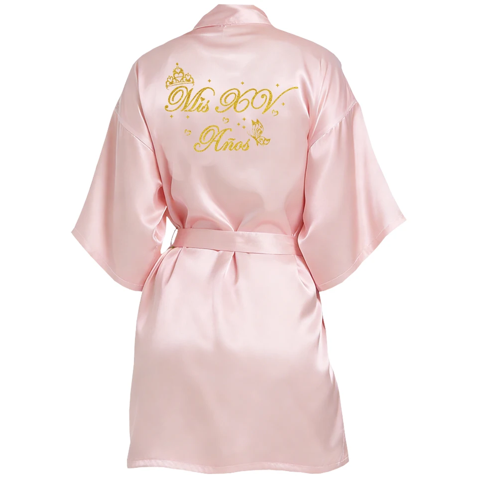 Mis Quince Años Quinceañera Robe Birthday Party Bathrobe Elegant Girls Celebration Gown for 15th Anniversary Ceremony 3