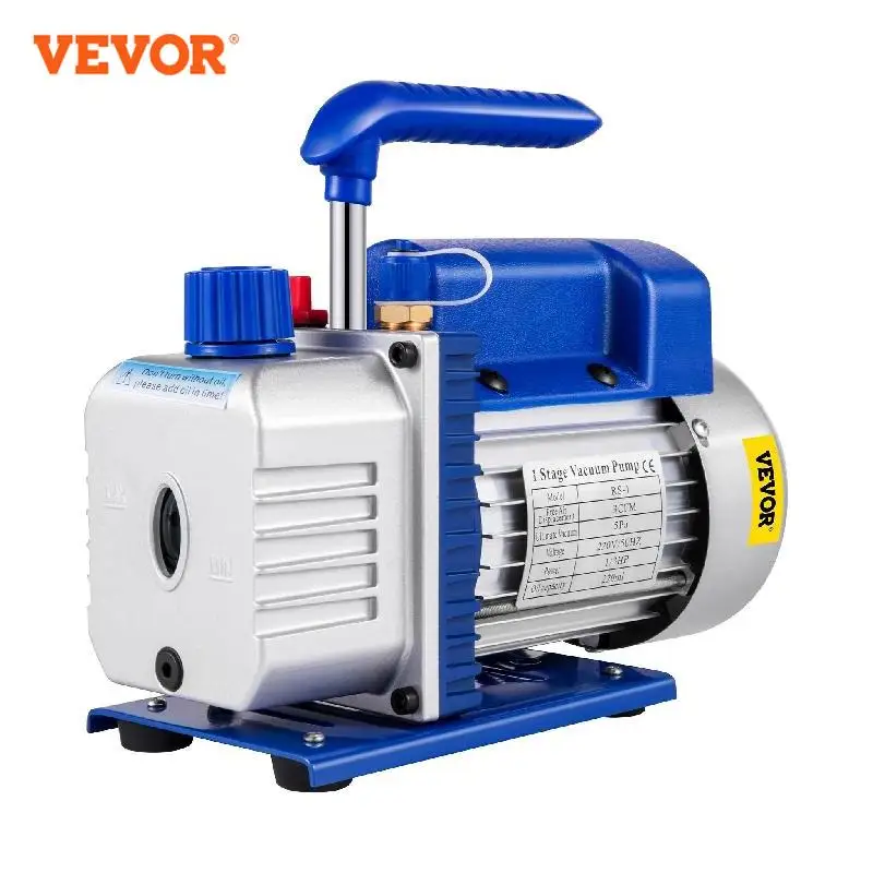 VEVOR 1 Stage Refrigeration Vacuum Pump with / without Manifold Gauge 1.8CFM-12CFM Refrigerant Air Conditioning HVAC Maintenance