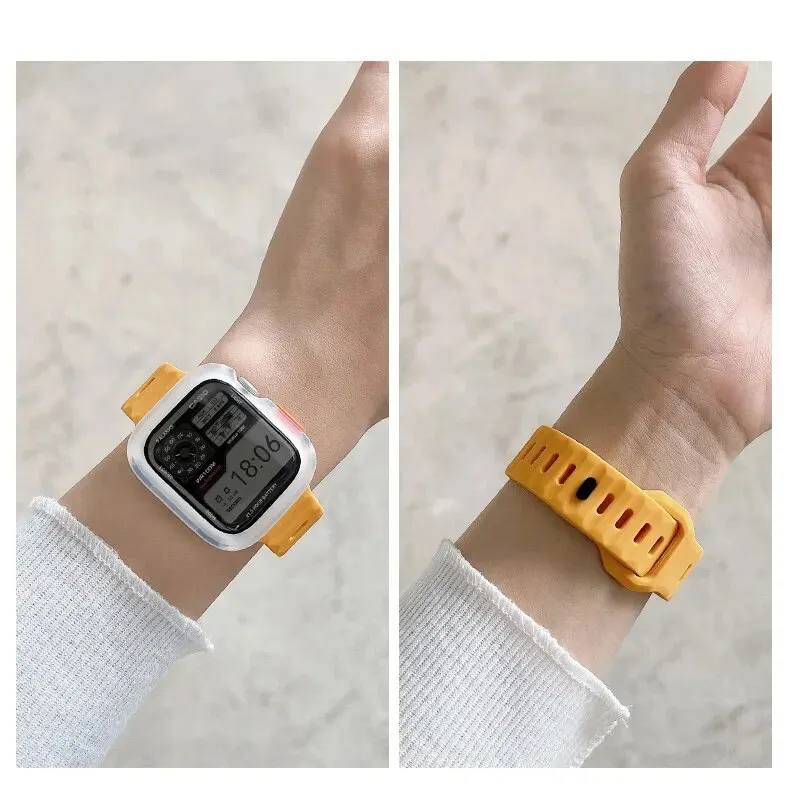 Candy Silikonhülle + Armband für Apple Watch Serie 9 45 mm Band 8 7 42 mm 41 mm SE 6 5 4 3 2 1 44 mm 40 mm 38 mm iwatch Ultra 2 49 mm – Detail 21