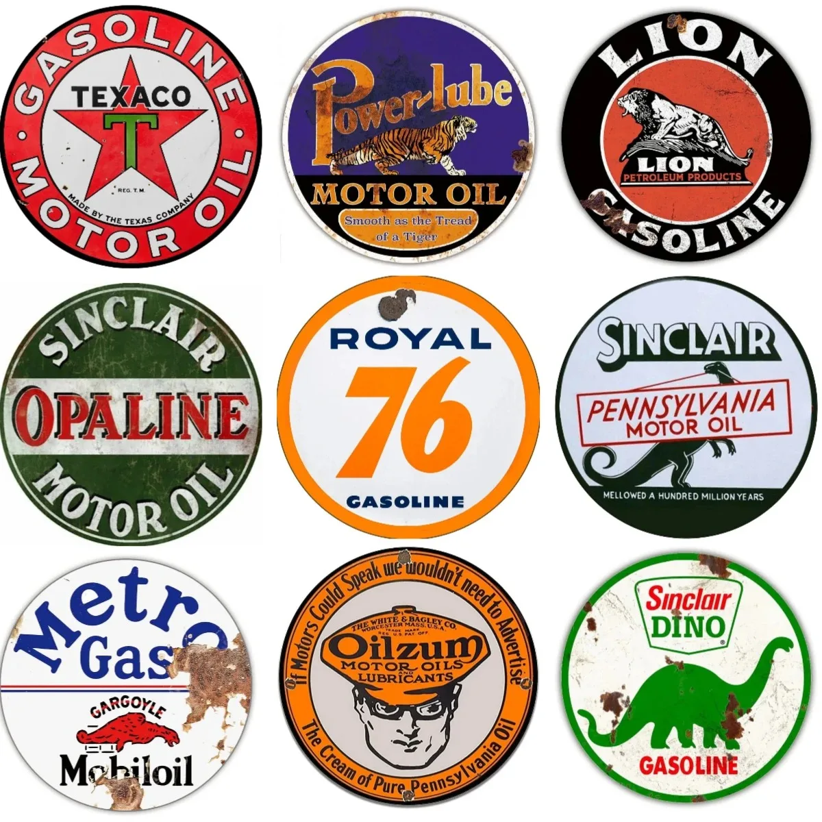 Round-Retro-Engine-Oil-Gasoline-Posters-Metal-Signs-Decor-Metal-Sign ...