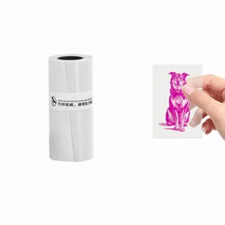 Transparent Colorful Thermal Sticker Paper Roll - Vibrant Text on Clear Background (1Roll - Print Pink)