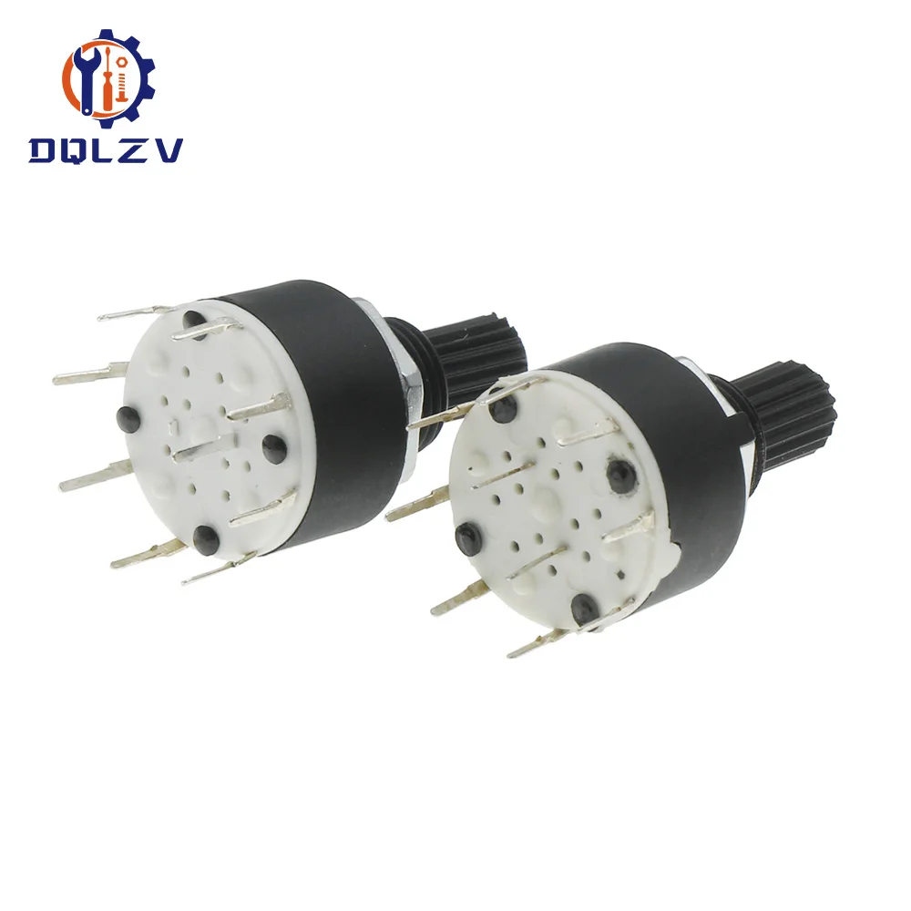 1 / 2 Pole 3 / 4 / 5 / 6 / 8 Position SR16 16mm Rotary Band Switch 15mm Shaft DC60V 0.3A 15mm Shaft Flower Axis Round Switch light switch wifi