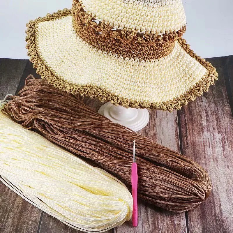 200 G/Pz 3Mm Di Spessore Filo Corpo Leggero Filo Di Seta Ghiaccio Tessuto A Mano Cappello Gancio Cappello Filo Spesso Filo Di Seta Ghiaccio Primavera 